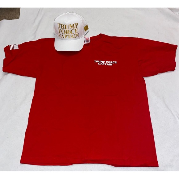Trump Force Captain Hat and XL Shirt 2024 Made In USA